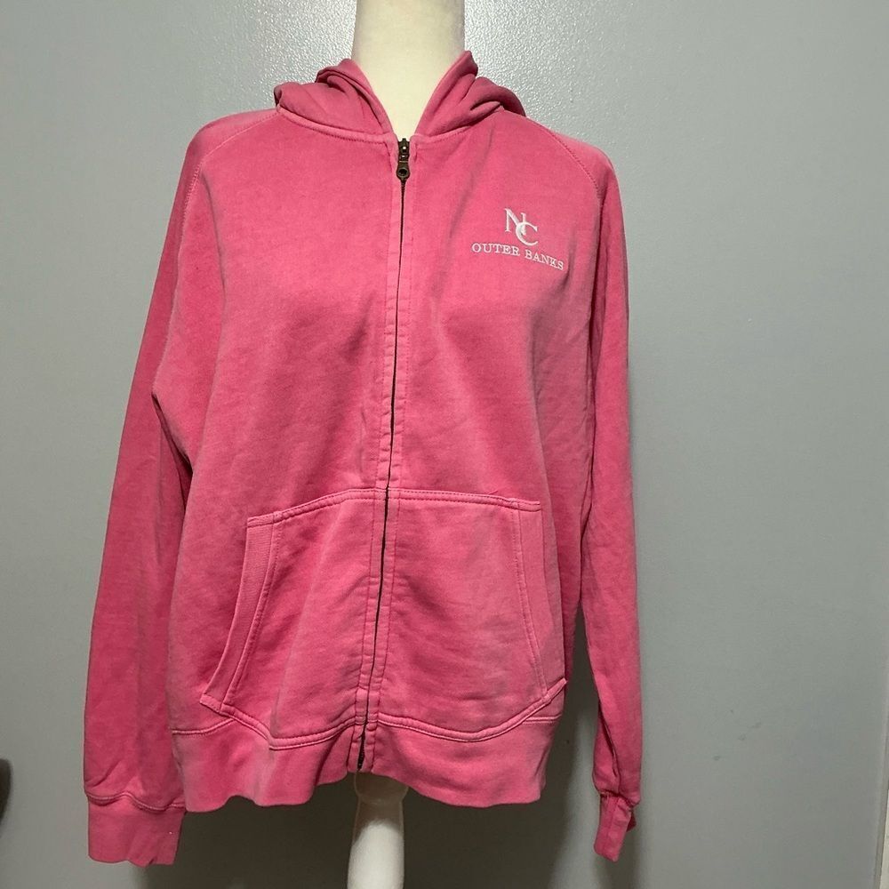 Beacon Point Pink Outer Banks, NC zip up Hoodie size XXL